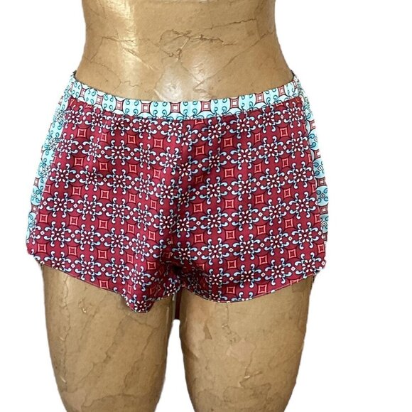 Victoria's Secret Satin Lounge Sleep Shorts Sz M BOHO Mixed Pattern 168R - Picture 1 of 9